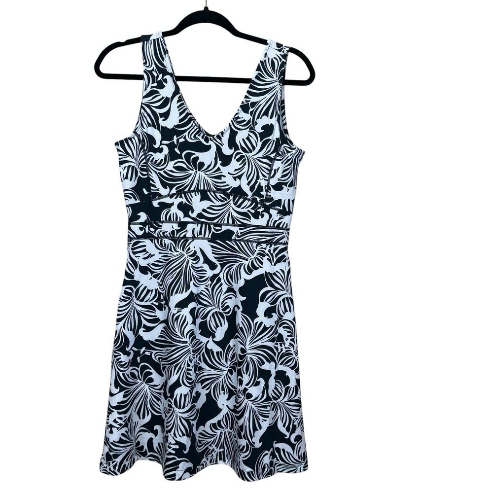 TITLE NINE Tank Dream Cozumel Dress Print Size Small Blue White Pockets